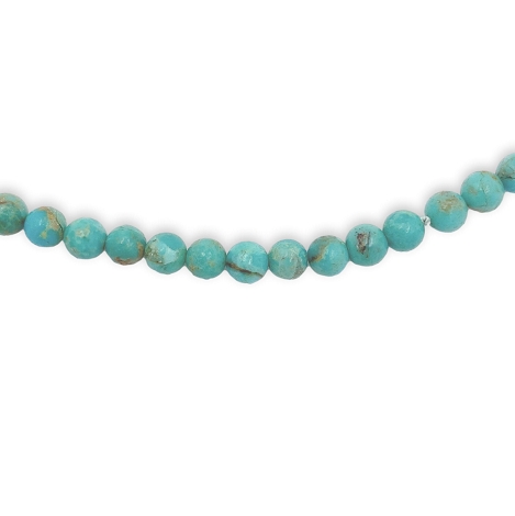 Kingman Turquoise 4.5mm Strand of Beads Necklace with 14K yellow gold clasp 25